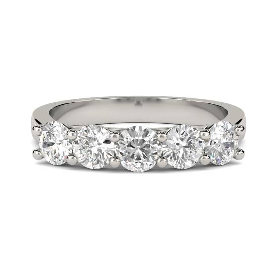 DHMT05126 5 Stone Round Diamond Half Eternity Ring