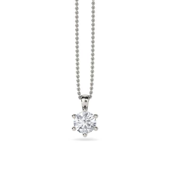 GIA Certified 1.00ct VVS2/D Traditional Round Natural Diamond Pendant