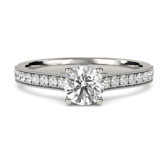 Round Diamond Shoulder Set Ring