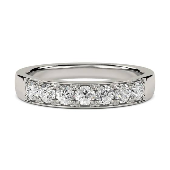 0.50ct VS/E-F Natural Round Diamond Eternity Ring in Platinum