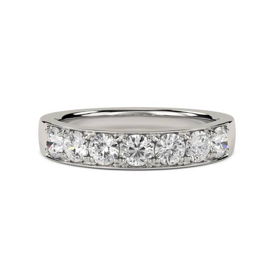 0.75ct VS/E-F Natural Round Diamond Eternity Ring in Platinum