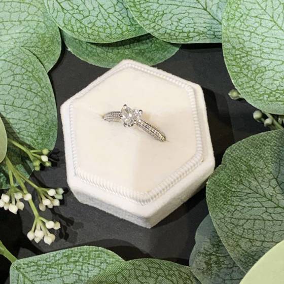 1.40ct SI2/F Natural Heart Diamond Vintage Ring in Platinum