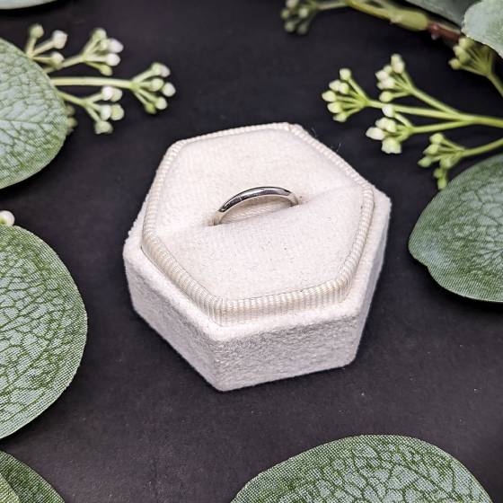 2mm D shaped Wedding Band, Size F1/2, Platinum in Platinum