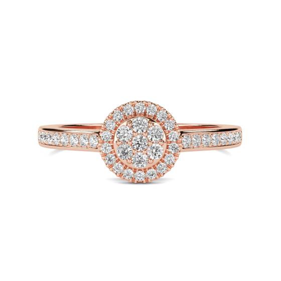Elegant Round Diamond Halo Cluster Ring