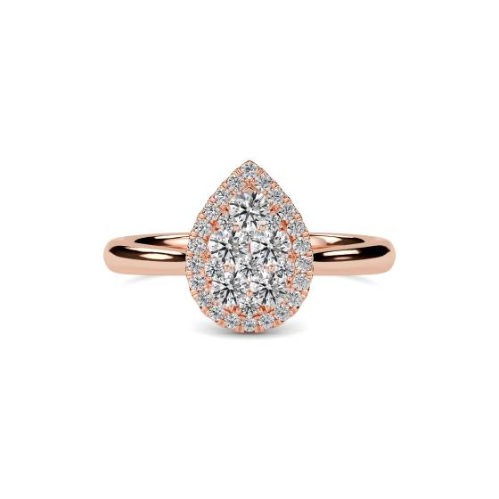 Elegant Round Diamond Halo Cluster Ring