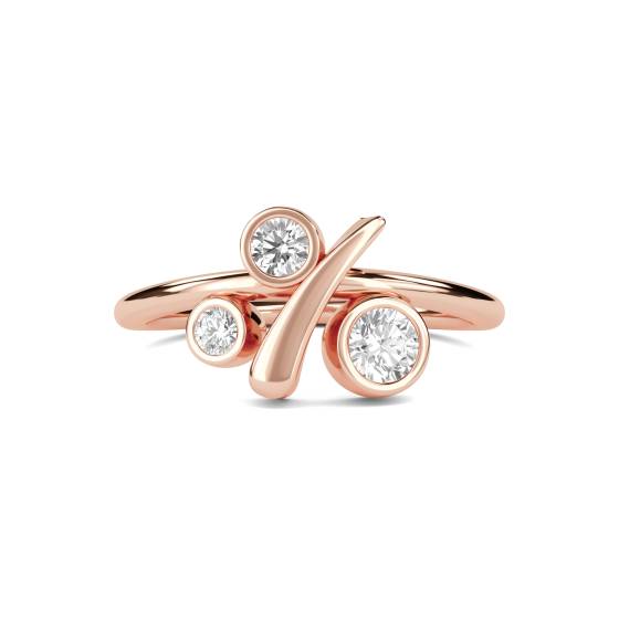 Unique Round Diamond Bezel Set Bubble Designer Dress Ring