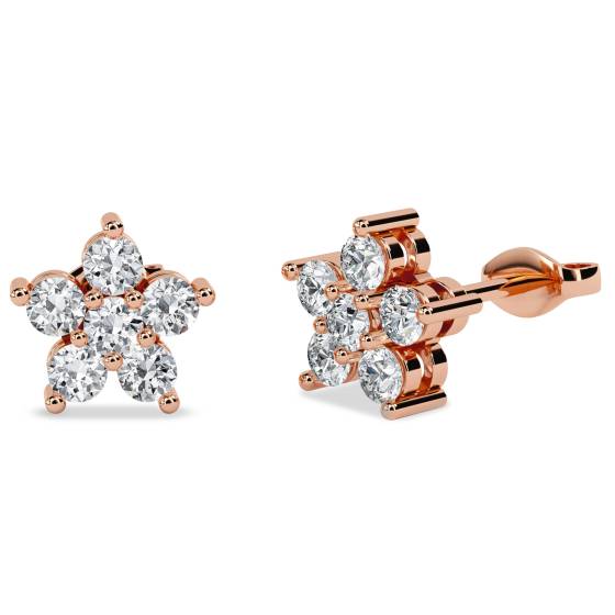 Classic Round Diamond Cluster Earrings