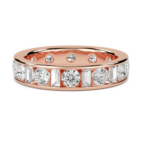 Round and Baguette Diamond Full Eternity Ring