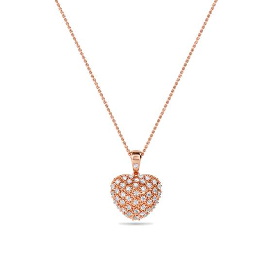 Classic Round Diamond Heart Pendant
