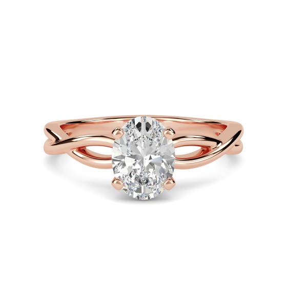 Infinity Love Swirl Oval Diamond Engagement Ring