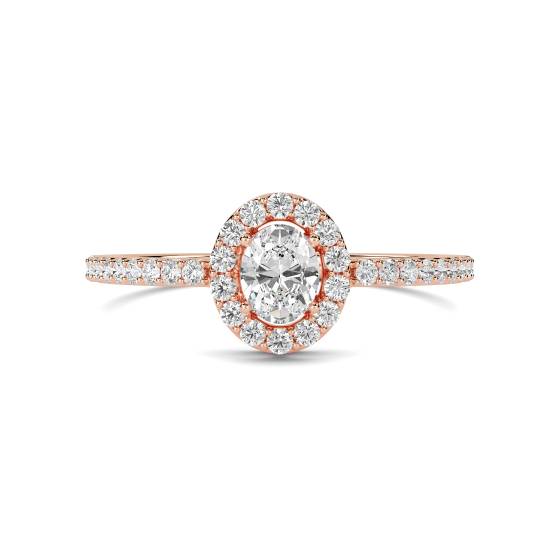 Oval Shoulder Set Ring With Matching Band