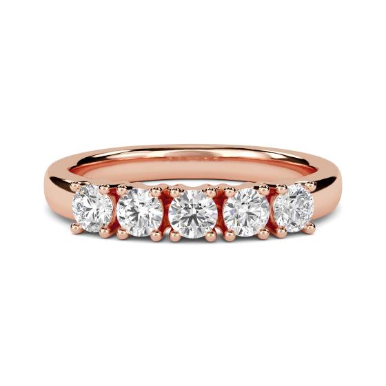 DHDOMHET137 5 Stone Round Diamond Half Eternity Ring