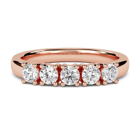 DHDOMHET137 5 Stone Round Diamond Half Eternity Ring