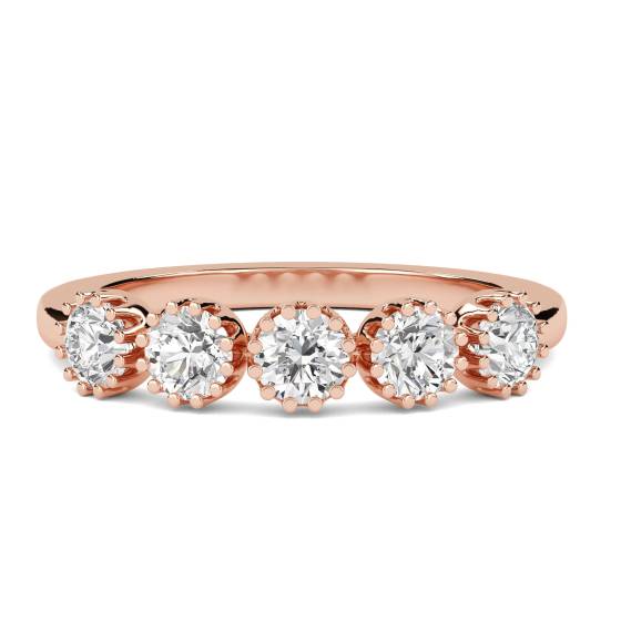 DHDOMHET20165 5 Stone Round Diamond Half Eternity Ring