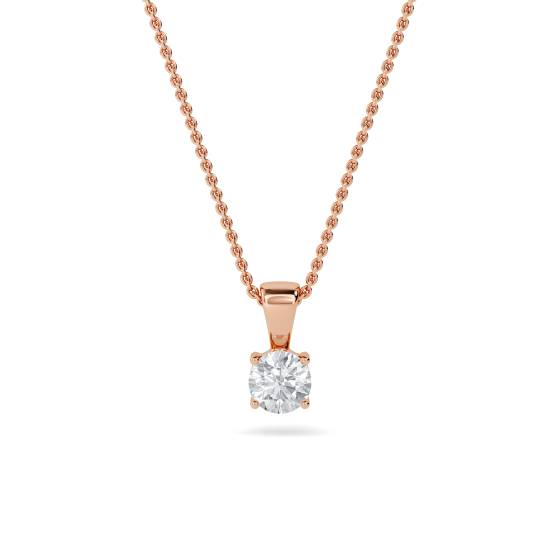 Traditional Round Diamond Solitaire Pendant