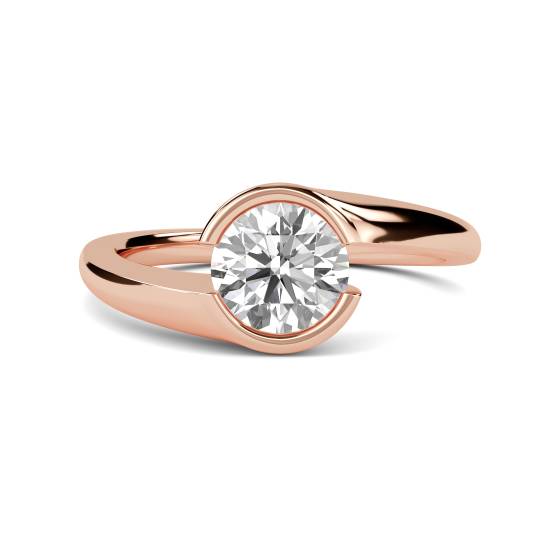Round Diamond Bezel Set Engagement Ring
