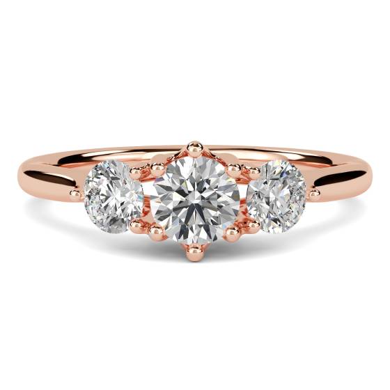 DHDOMR31012 Modern Crossover Round Diamond Trilogy Ring