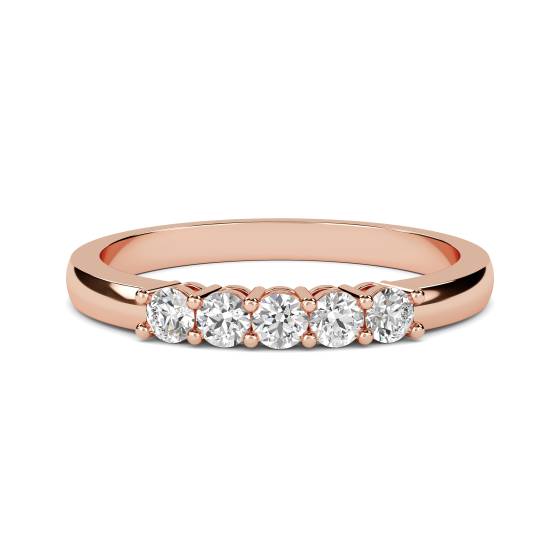 DHHET1001 5 Stone Round Diamond Half Eternity Ring