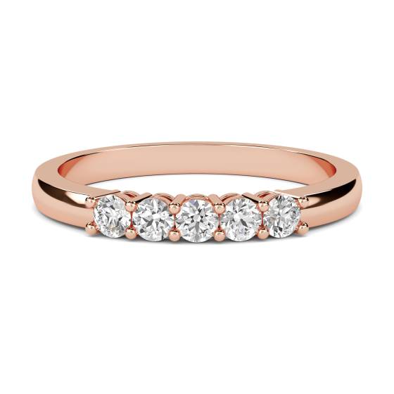 DHHET1001 5 Stone Round Diamond Half Eternity Ring