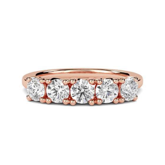 DHHET1002 5 Stone Round Diamond Half Eternity Ring