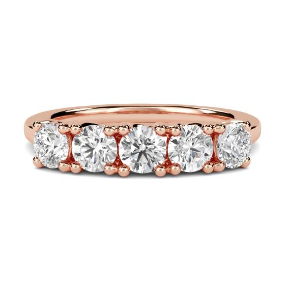 DHHET1002 5 Stone Round Diamond Half Eternity Ring