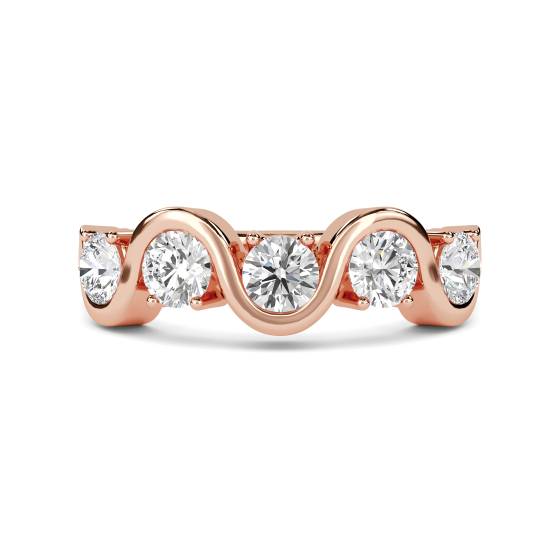 DHHET127 Five Stone Round Diamond Half Eternity Ring