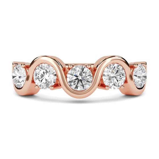 Five Stone Round Diamond Half Eternity Ring