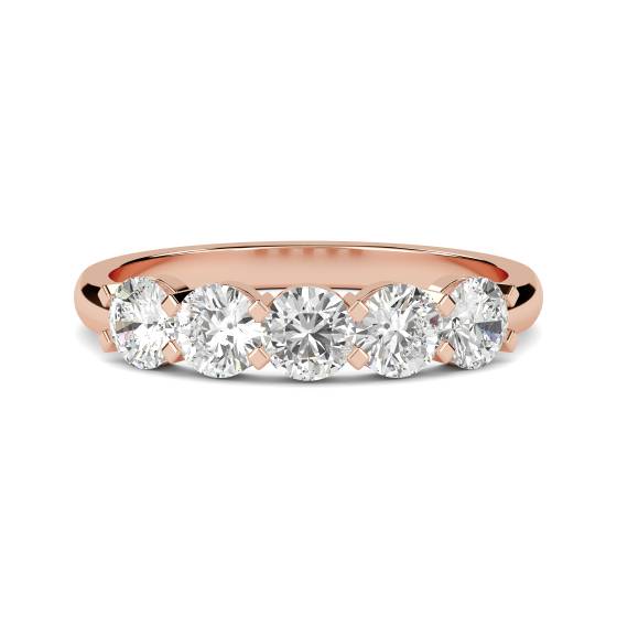 DHHET180 5 Stone Round Diamond Half Eternity Ring