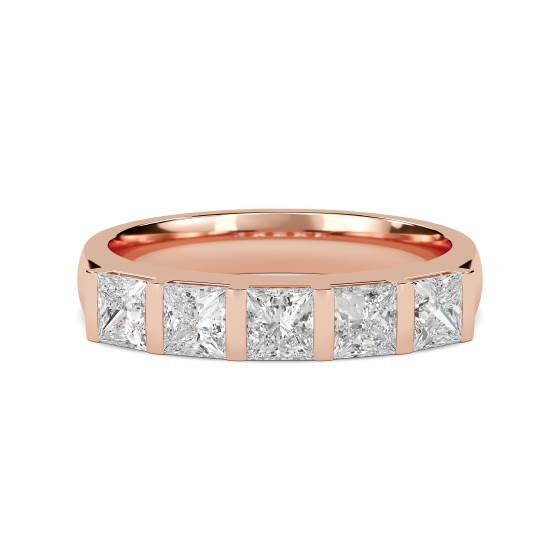 DHHET181 5 Stone Princess Diamond Half Eternity Ring