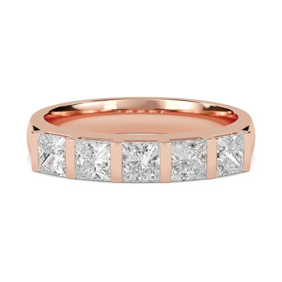 DHHET181 5 Stone Princess Diamond Half Eternity Ring