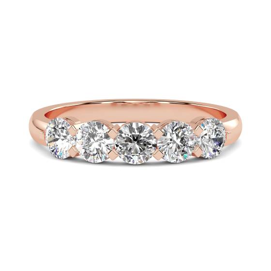 DHHET217 5 Stone Round Diamond Half Eternity Ring