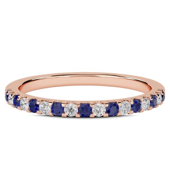 2.5mm Blue Sapphire and Diamond Eternity Ring