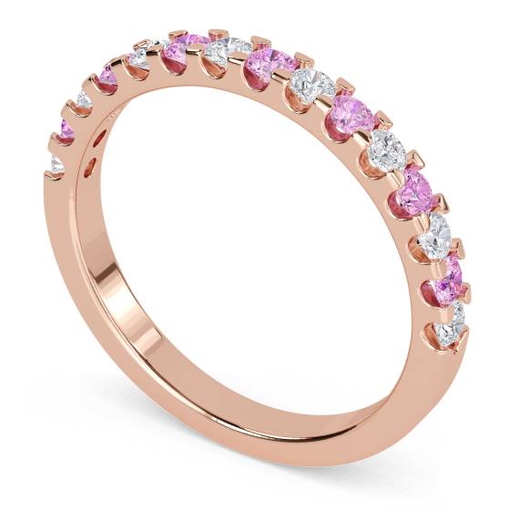 2.5mm Pink Sapphire and Diamond Eternity Ring