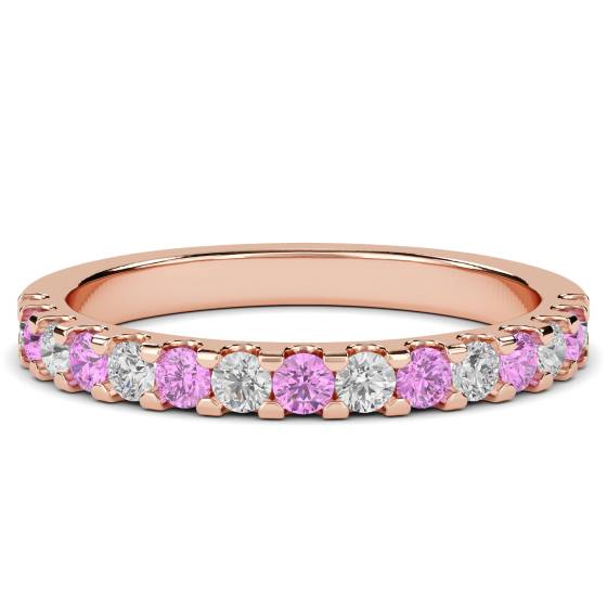 2.5mm Pink Sapphire and Diamond Eternity Ring