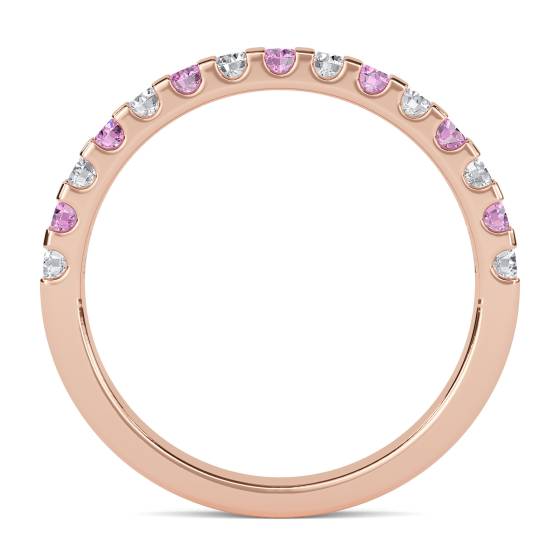 2.5mm Pink Sapphire and Diamond Eternity Ring