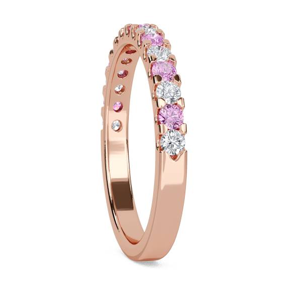 2.5mm Pink Sapphire and Diamond Eternity Ring