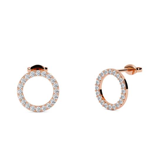 Round Diamond Circle Of Love Earrings