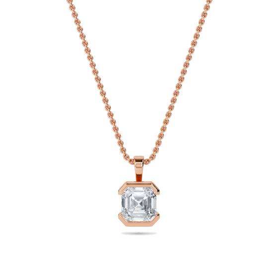 Asscher Diamond Solitaire Pendant