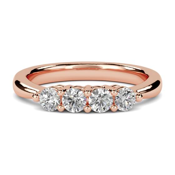 DHMT04002 Four Stone Round Diamond Half Eternity Ring