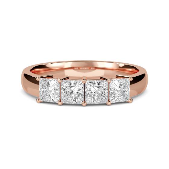DHMT04002PRI Four Stone Princess Diamond Half Eternity Ring