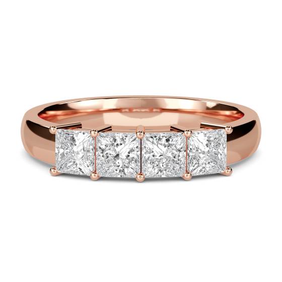 DHMT04002PRI Four Stone Princess Diamond Half Eternity Ring
