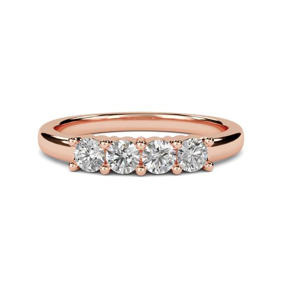 DHMT04010 4 Stone Round Diamond Half Eternity Ring