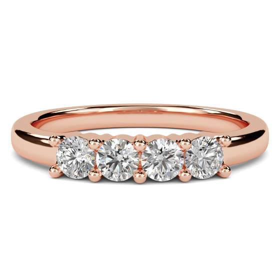 DHMT04010 4 Stone Round Diamond Half Eternity Ring