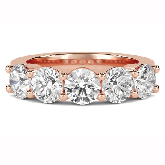 DHMT05088 5 Stone Round Diamond Half Eternity Ring