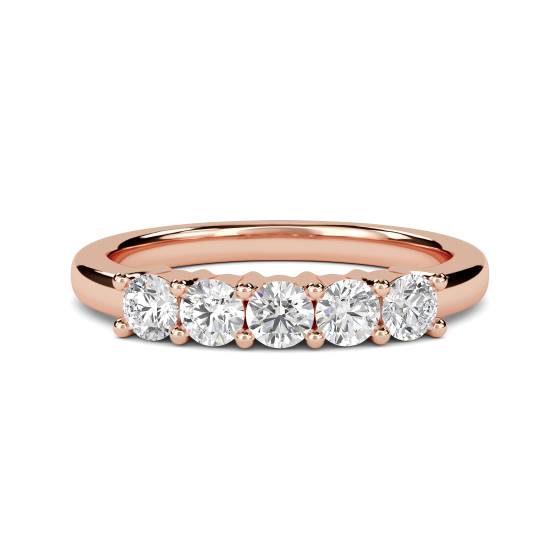 DHMT05102 5 Stone Round Diamond Half Eternity Ring