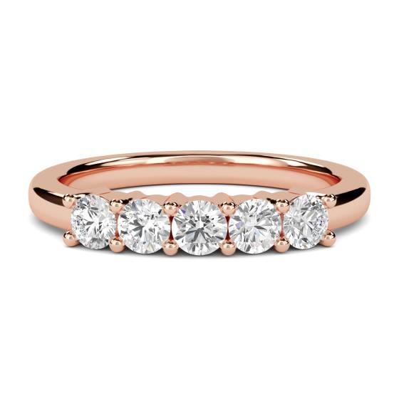 DHMT05102 5 Stone Round Diamond Half Eternity Ring