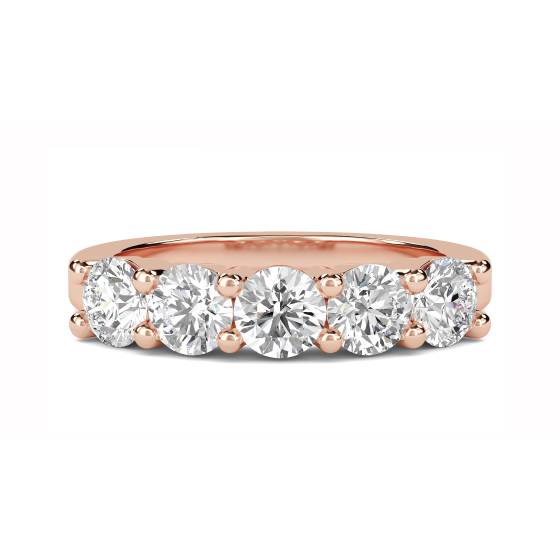 DHMT05104 5 Stone Round Diamond Half Eternity Ring