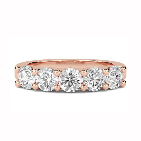 DHMT05104 5 Stone Round Diamond Half Eternity Ring