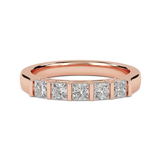 DHMT05111 5 Stone Princess Diamond Half Eternity Ring
