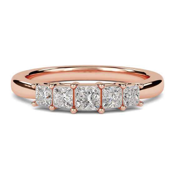 5 Stone Princess Diamond Half Eternity Ring